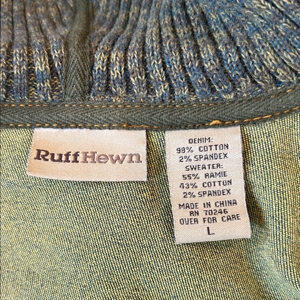Ruff Hewn Olive Green Hooded Zip Cardigan Jacket - Picture 8 of 12